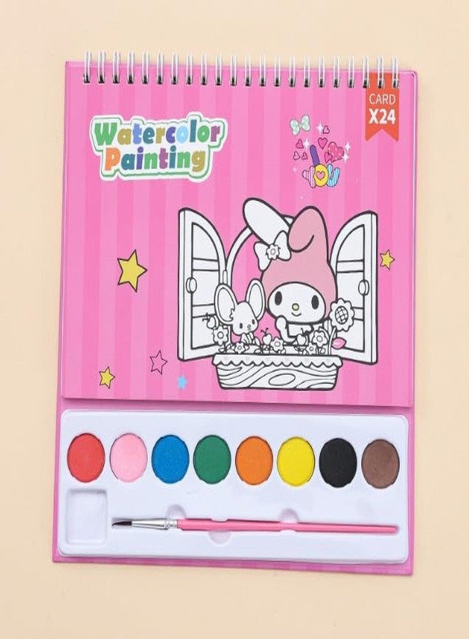 ZQBIEE 24 Card Water Color Drawing Book for Kids with Embedded Water Paint Color and Best Birthday Return Gifts for Kids (Pack of 1) - Image 2